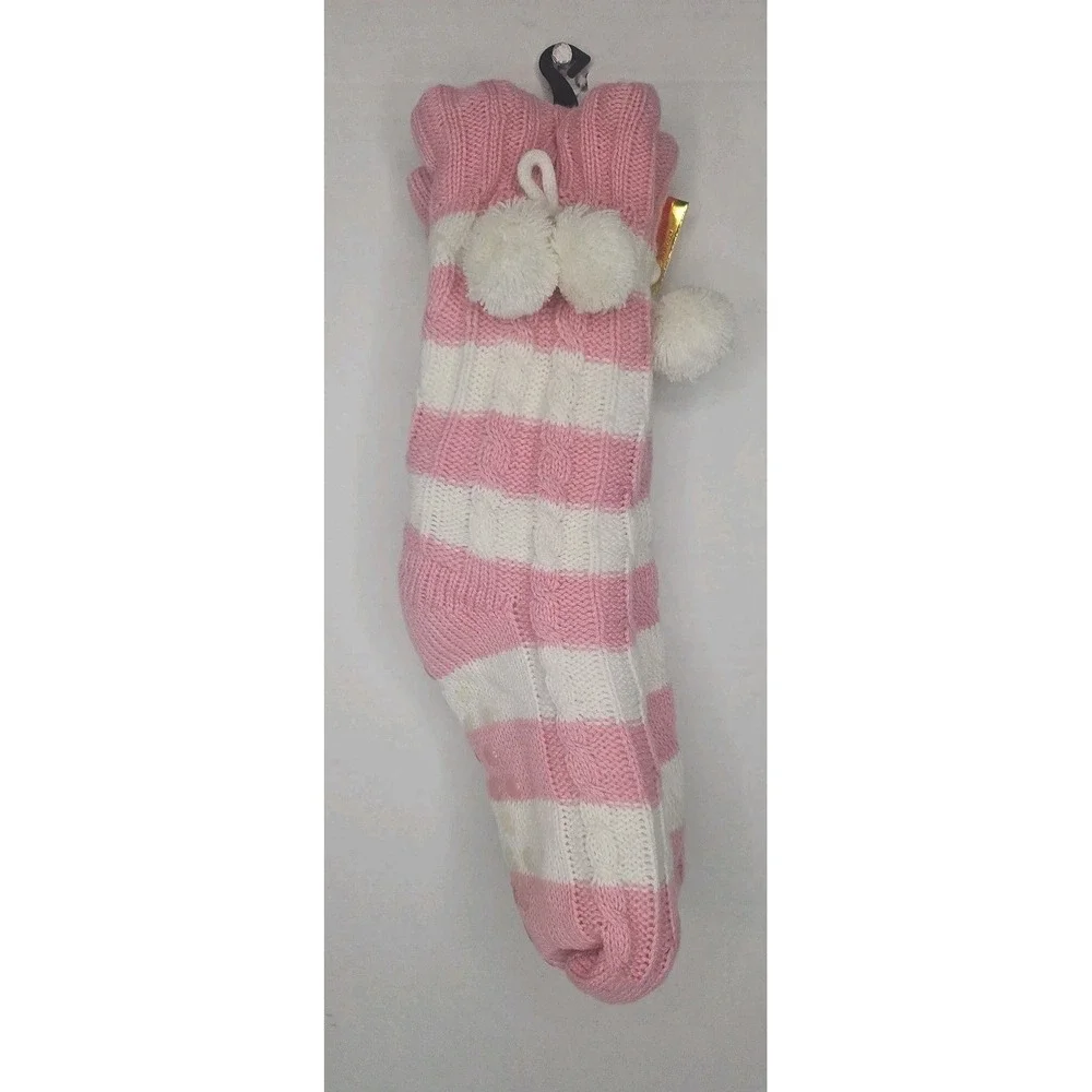 Joe Boxer 1 Pair‎ Womens Adult Junior Fuzzy Socks Pink /white NEW w/Tags Sz 4-10